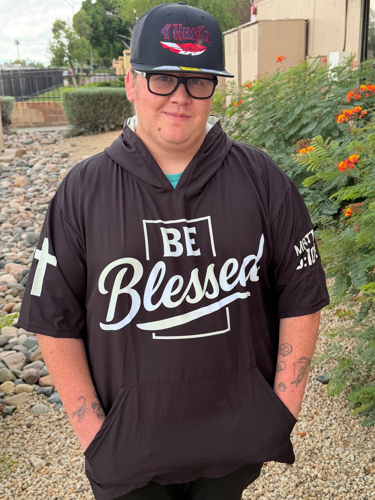 4 Him Co. “Be Blessed” Short Sleeve Hoodie