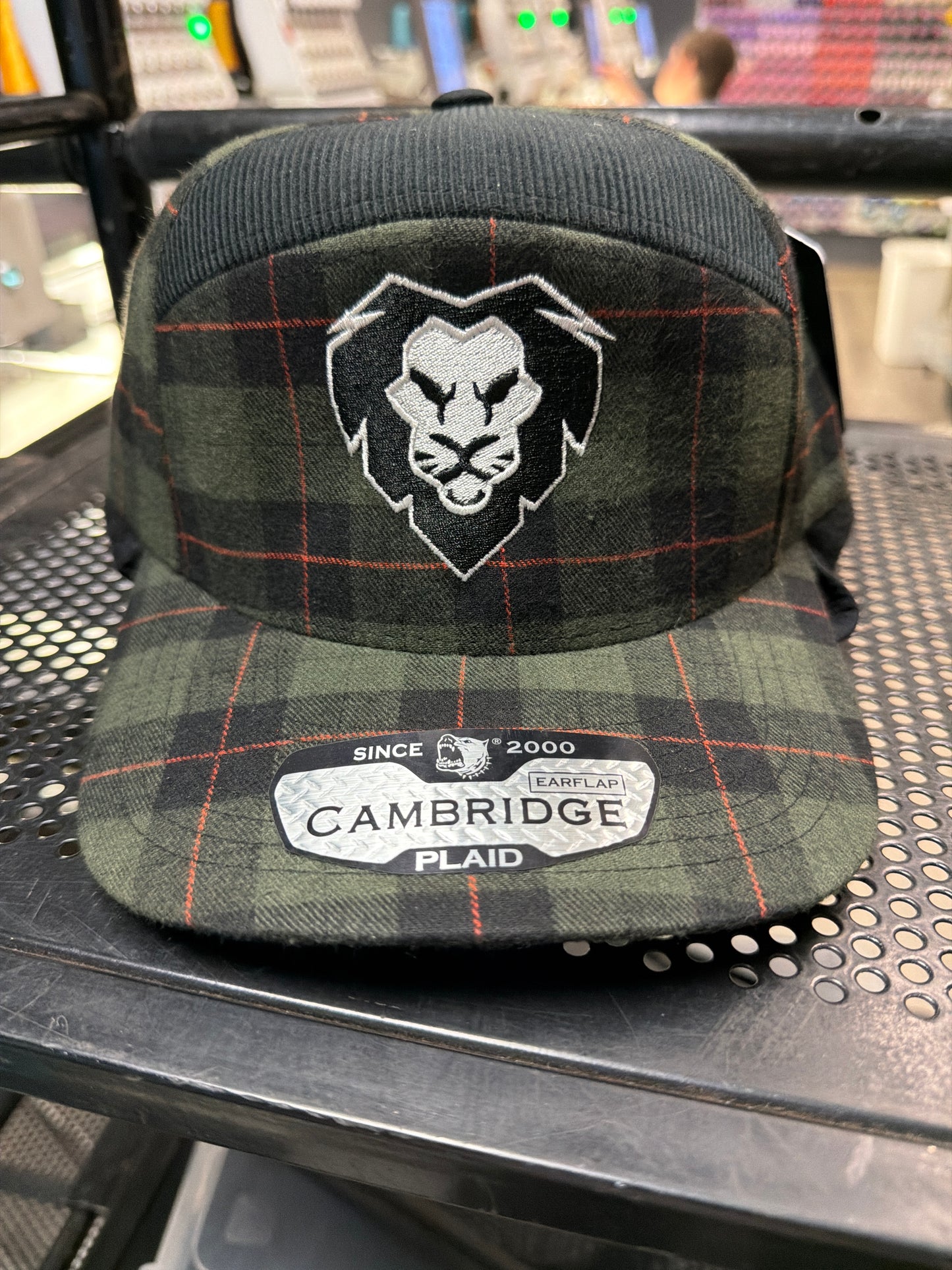 Forest Green Plaid Lion Snapback