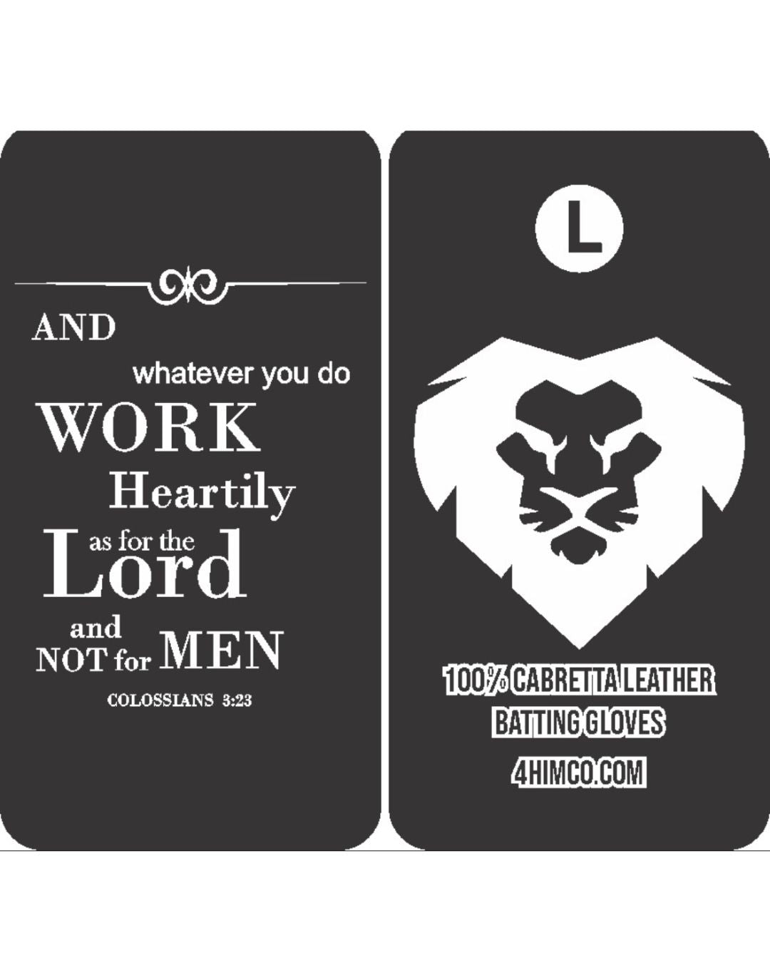 Black Batting Gloves (White Lion Logo)