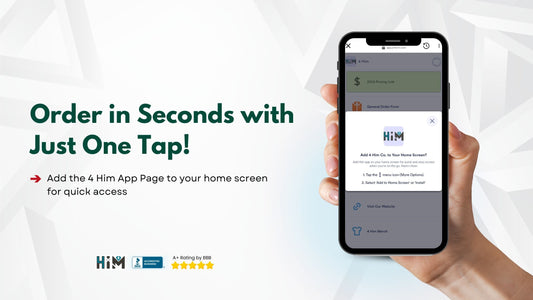 Tap. Order. Done. 🚀 Discover the New 4 Him App Page for Easy Ordering