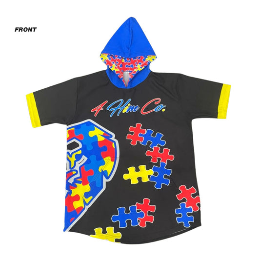 Autism Awareness Short Sleeve Hoodie