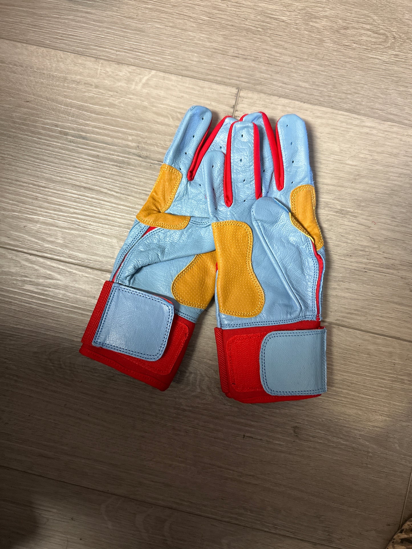 Red/Carolina Blue/Gold 2.0 Batting Gloves