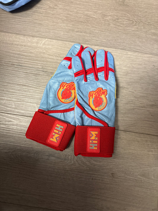 Red/Carolina Blue/Gold 2.0 Batting Gloves
