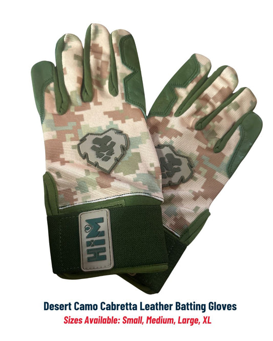 Desert Camo Cabretta Leather Batting Gloves