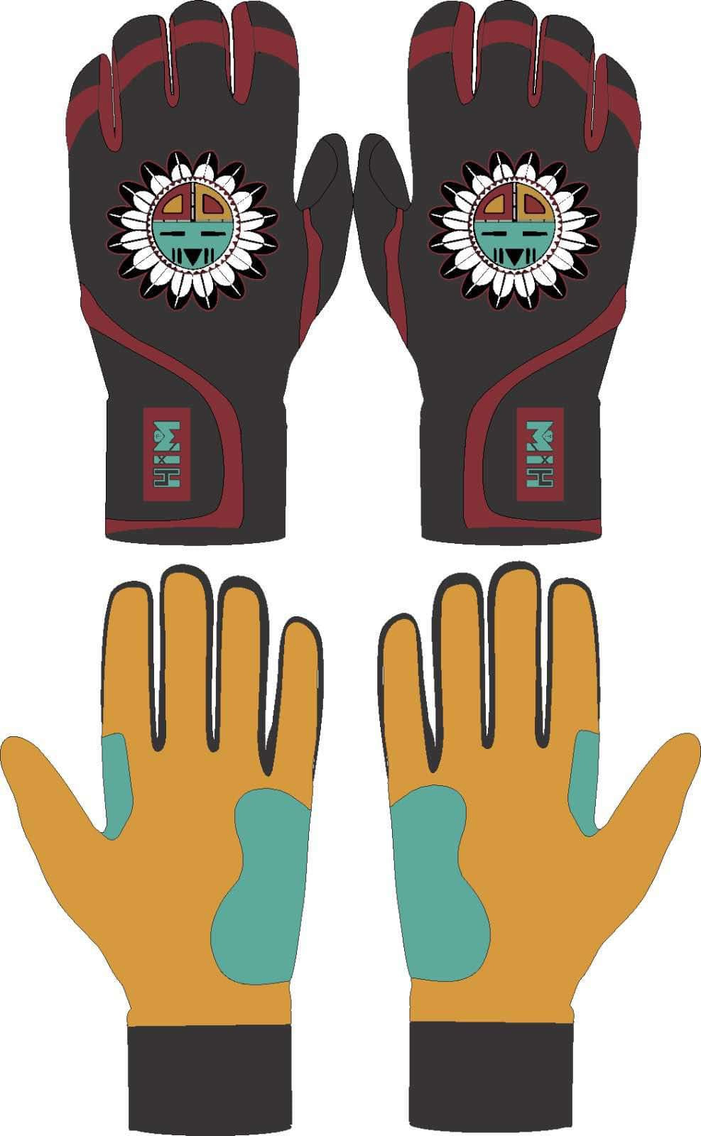 Hopi Black Cabretta Batting gloves