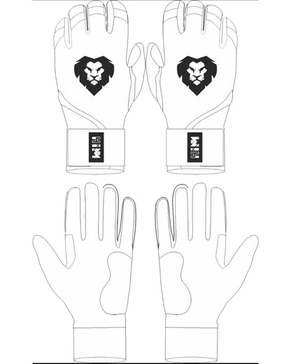 White/Black Batting Gloves