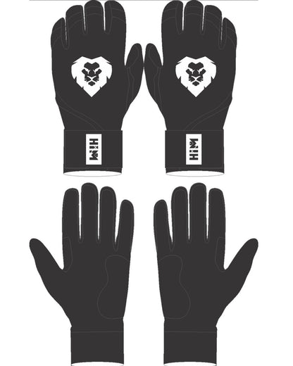 Black Batting Gloves (White Lion Logo)