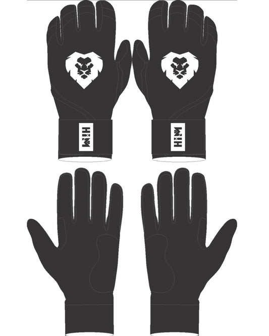 Black Batting Gloves (White Lion Logo)