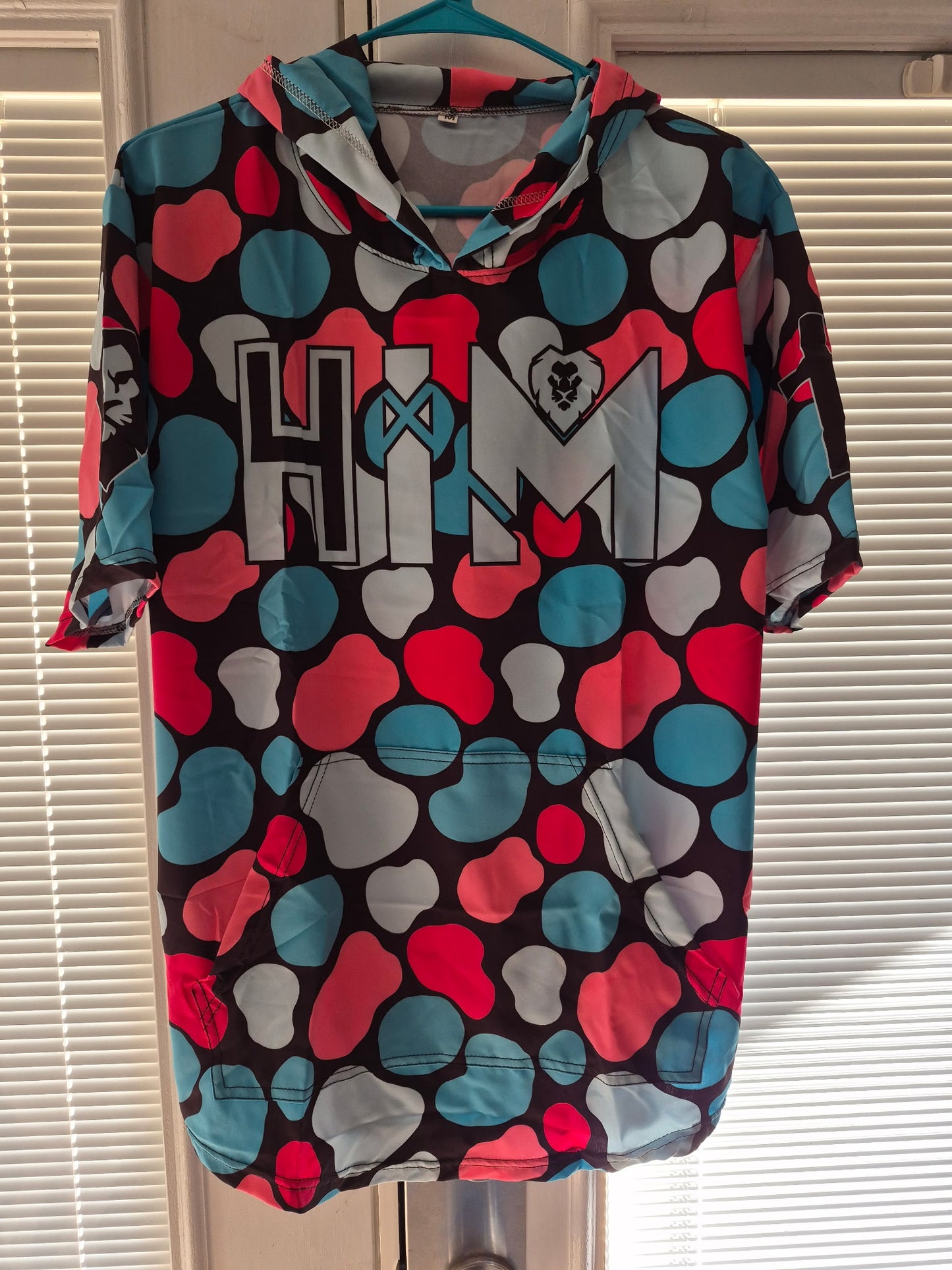 Multi-Color Polka Dot Short Sleeve Hoodie