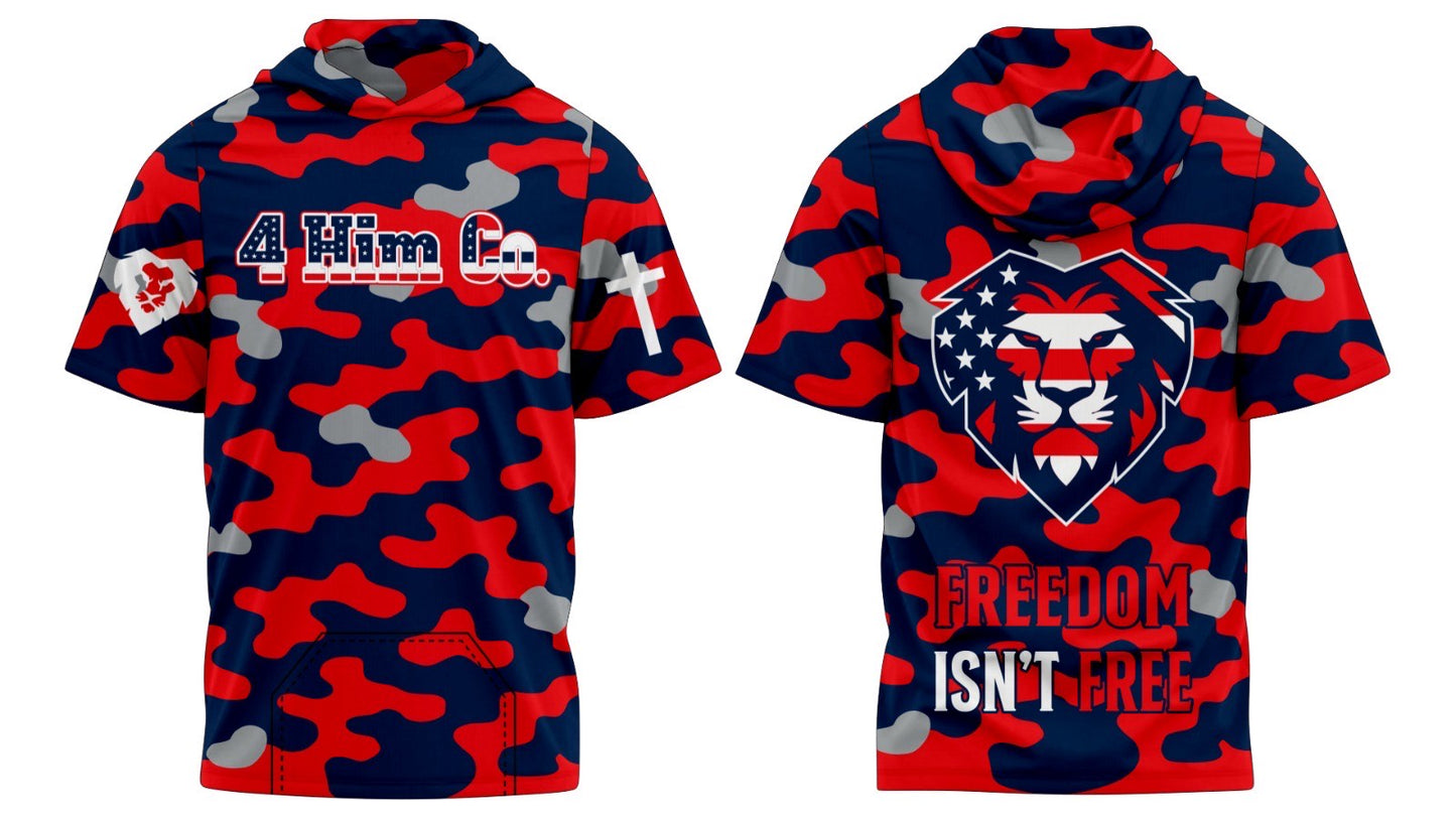 Camo Short Sleeve "FREEDOM ISN'T FREE" Hoodies 2025