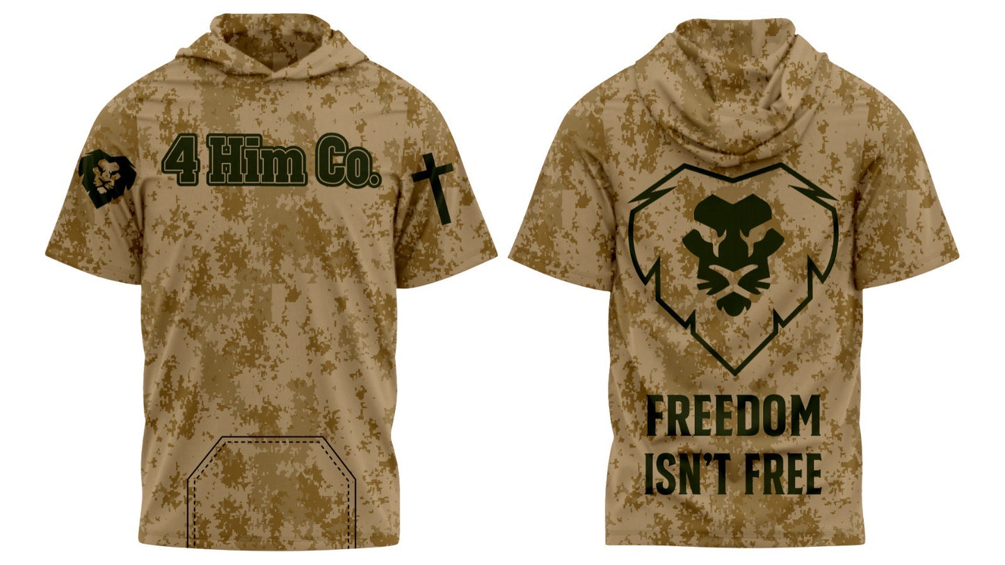 Camo Short Sleeve "FREEDOM ISN'T FREE" Hoodies 2025