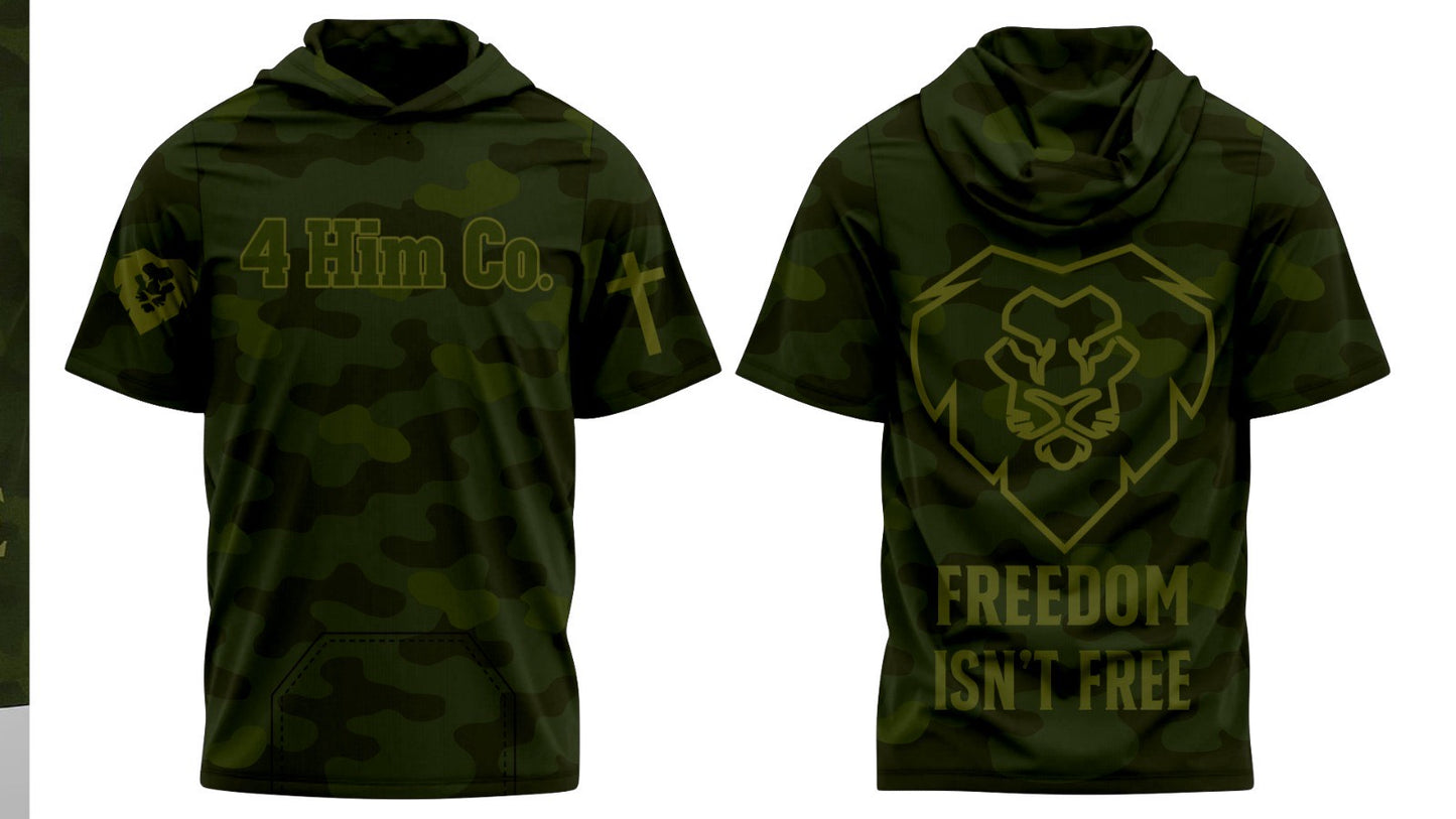 Camo Short Sleeve "FREEDOM ISN'T FREE" Hoodies 2025