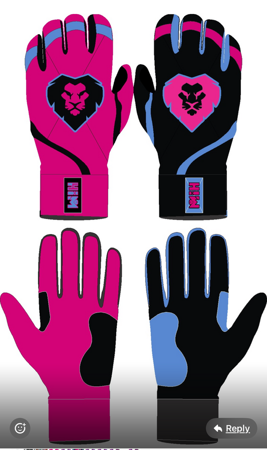 Pink & Black Cabretta Leather Batting Gloves