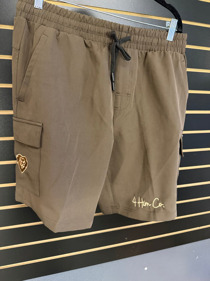 Brown Utility Cargo Shorts