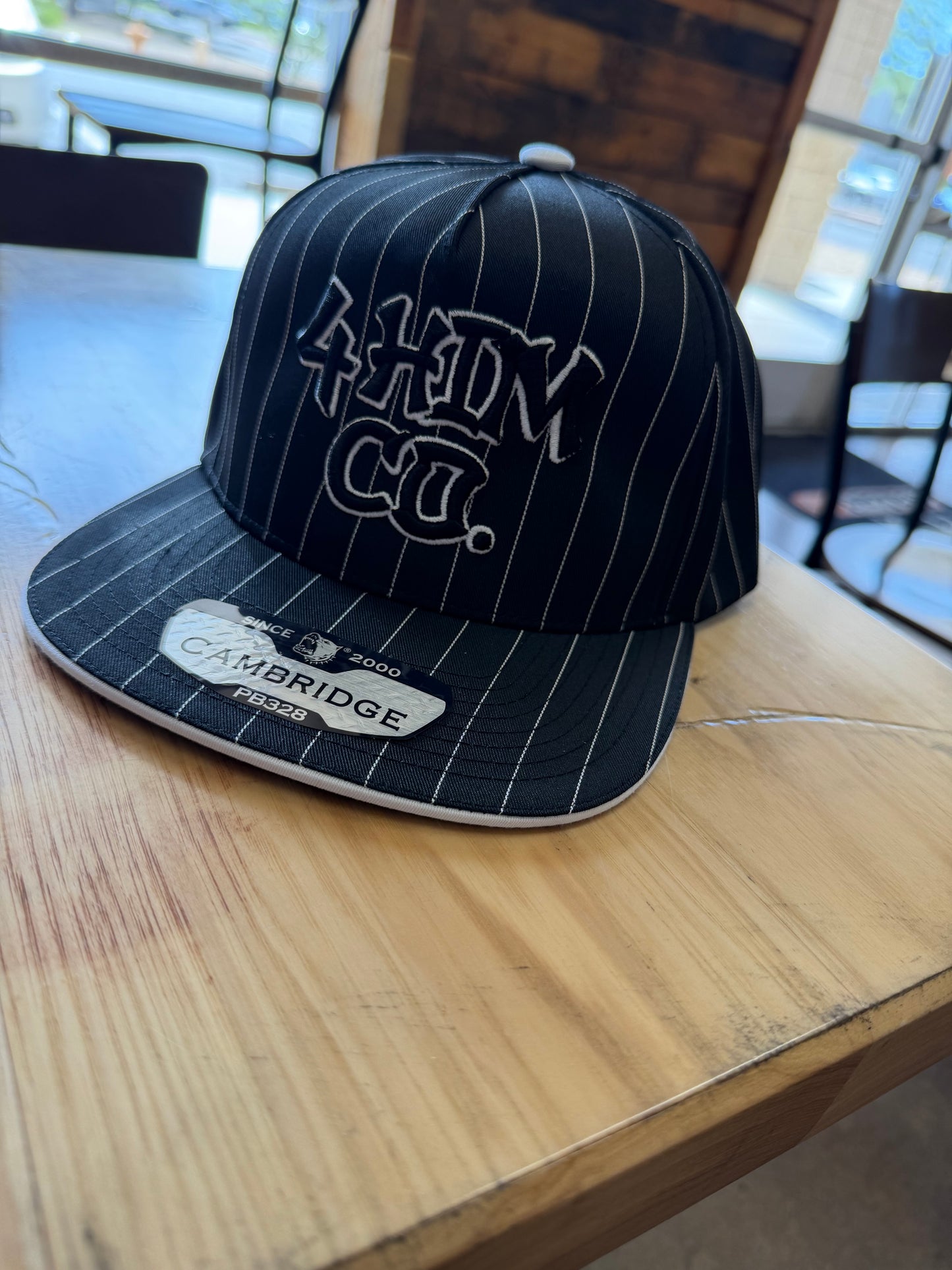 Pinstripe Black Snapback Hat