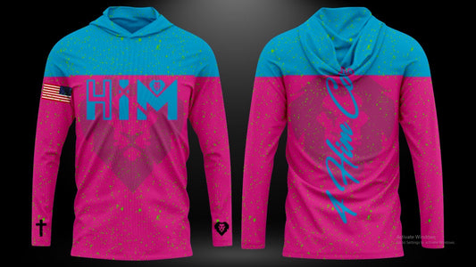 Pink & Aqua Splatter Hoodie