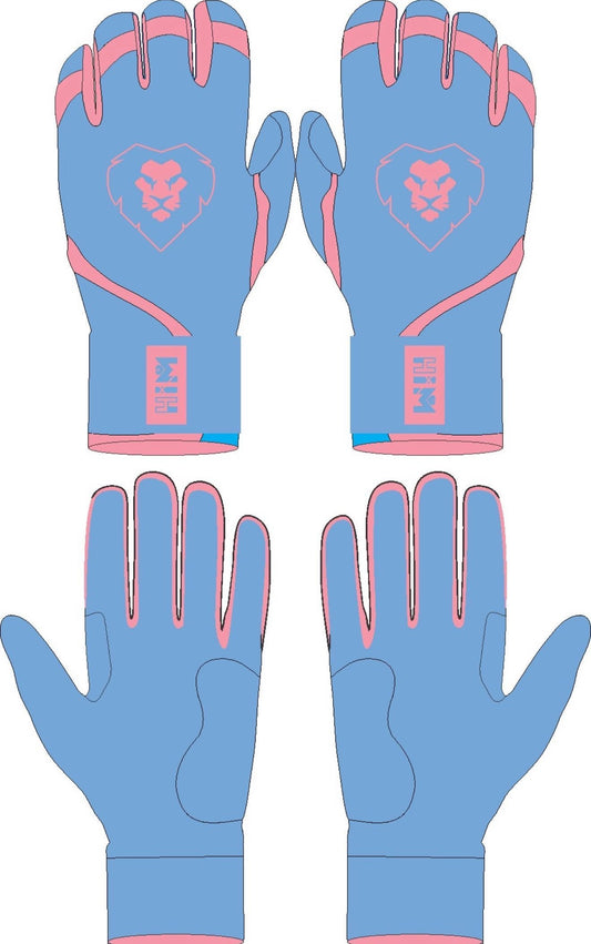 Sky Blue / Pink Batting Gloves