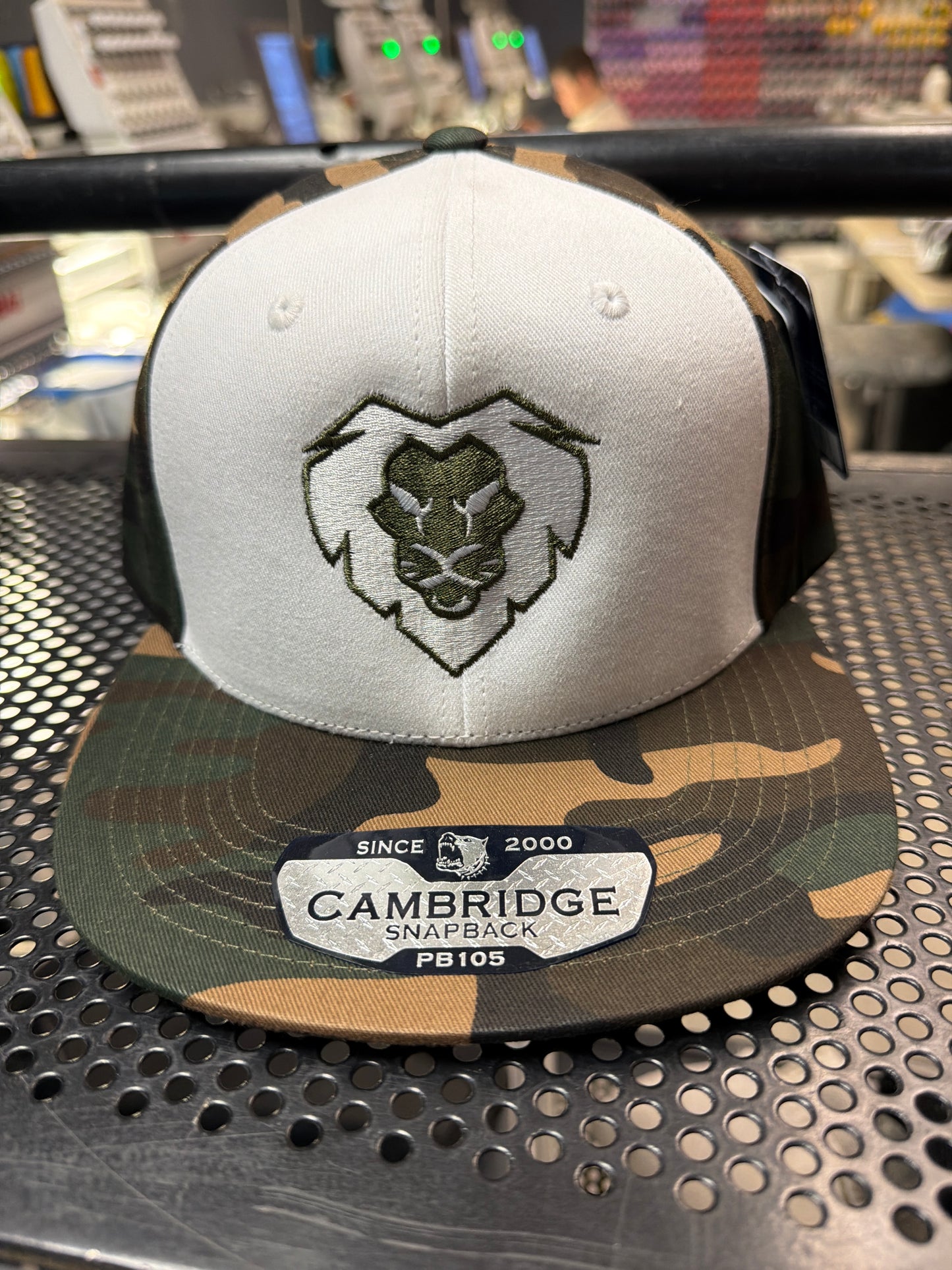 White/Camo Lion Snapback