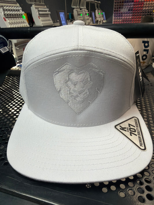 All-White Tonal Lion Snapback