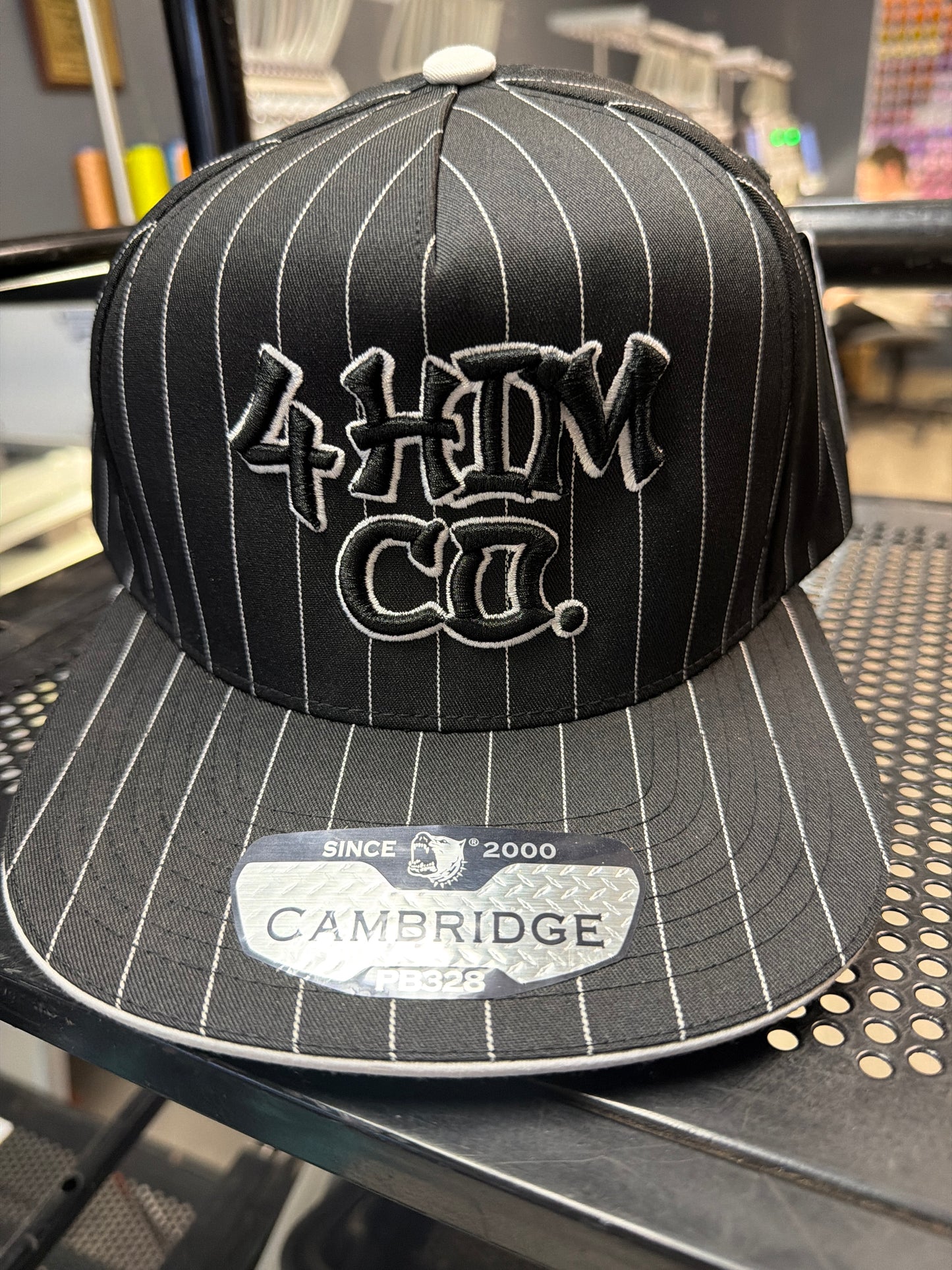 Pinstripe Black Snapback Hat