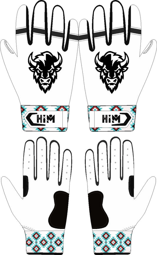 White / Black Pattern Cuff Batting Gloves [PRE-ORDER SALE | 1 week ]