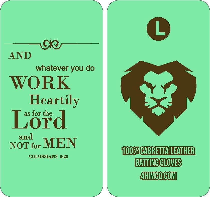 Mint Green / Brown Lion Batting Gloves  [In-Production]