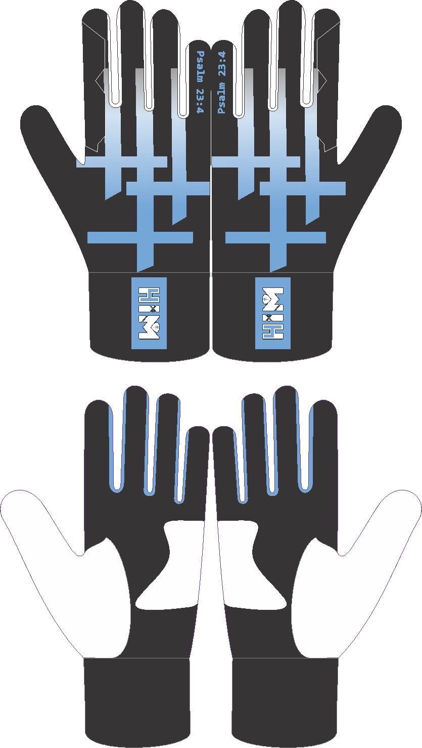 Black / Sky Blue Cross Batting Gloves  [In-Production]