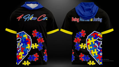 Autism Awareness Short Sleeve Hoodie