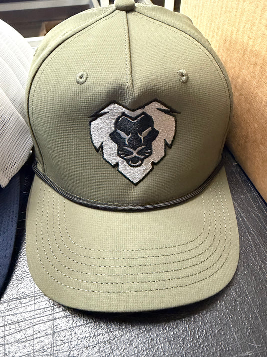 Olive Lion Rope Snapback (White Logo)