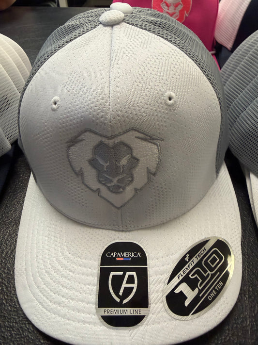 Gray & White Lion Flexfit Cap (Gray White Logo)
