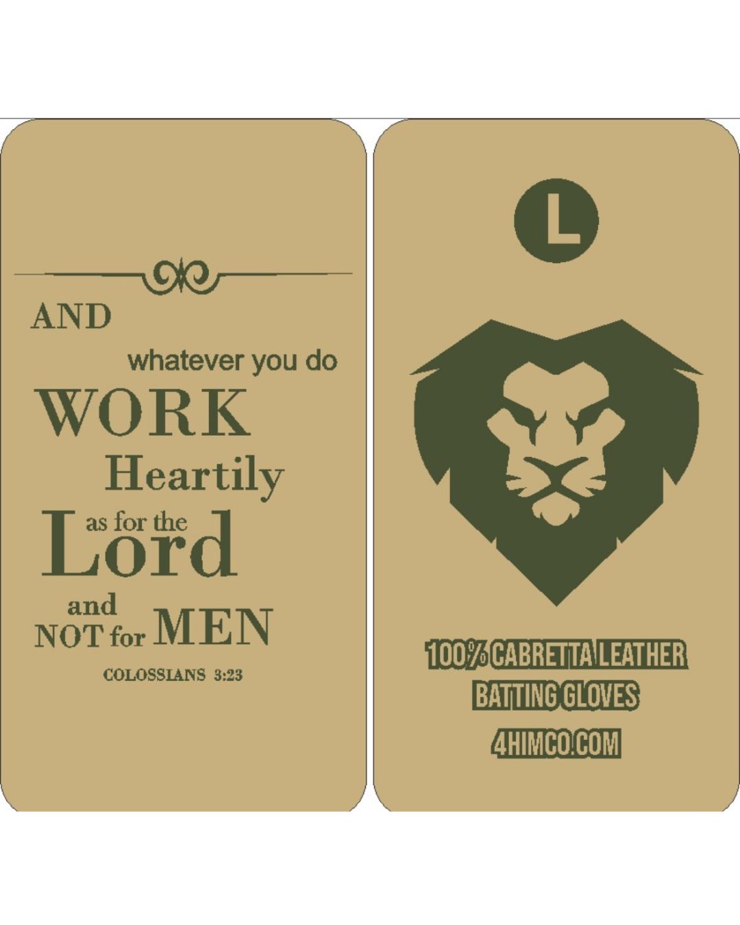 Tan/Olive Green Batting Gloves